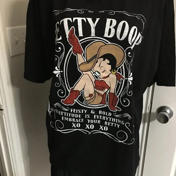Betty Boop Saloon Girl XL Black T Shirt NEW HD1 box - Picture 6 of 7
